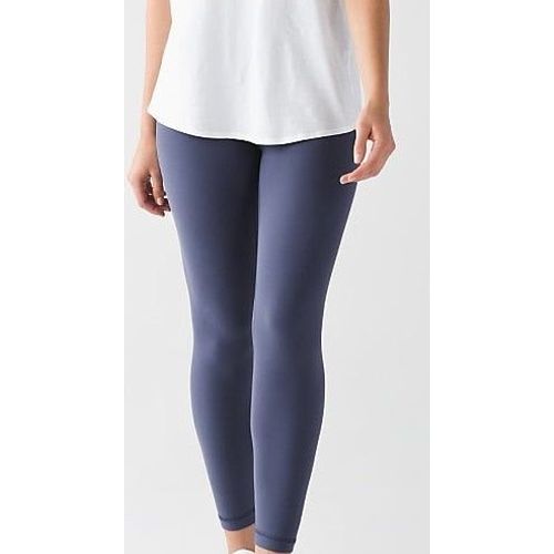 Femmes Sports High Rise Leggings Super Qualité Taille Élastique Solid 4-Way Stretch Skinny Pants, Mach Bleu M