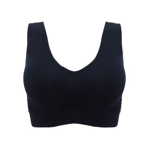 Soutien-Gorge De Sport En Maille Respirante Femmes Évider Croix Antichoc Push Up Yoga Pour Fitness Running Gym Vest Top, Noir S