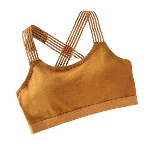 Femmes Yoga Soutien-Gorge Antichoc Sexy Retour Respirant Athlétique Fitness Running Gym Gilet Tops Sports Wear, Kaki