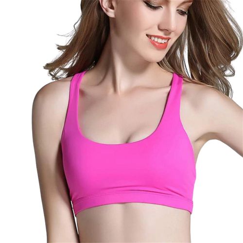 Soutien-Gorge De Sport Push Up Active Wear Pour Les Femmes Gym Rose Brassiere Criss Cross Crop Top Yoga Féminin, Rosy S
