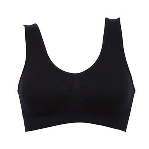 Femmes Sport Bra Fitness Yoga Running Gilet Sous-Vêtements Rembourré Crop Tops 7 Couleurs Pas De Fil Jante Soutien-Gorge Femelle, Noir M