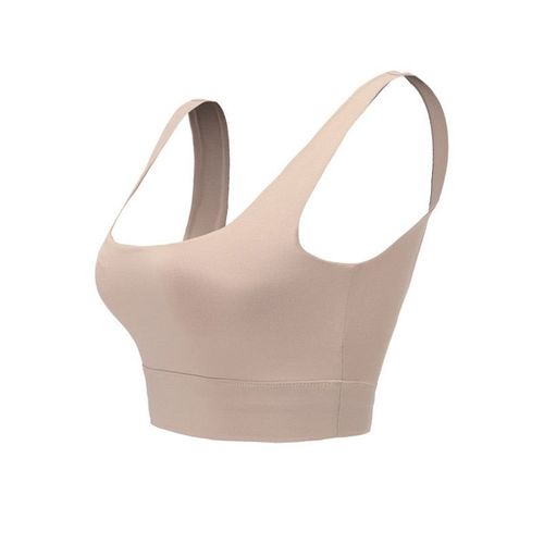 Femmes Push Up Seamless Sports Bra Pour Fitness Run Active Yoga Gym Brassiere Wear, Kaki M