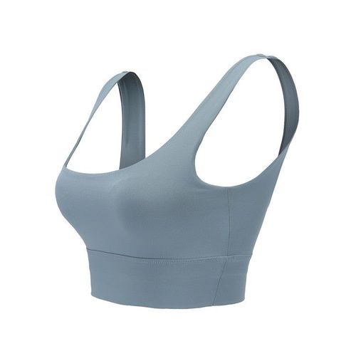 Femmes Push Up Seamless Sports Bra Pour Fitness Run Active Yoga Gym Brassiere Wear, Bleu M