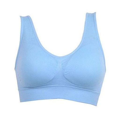 Femmes Sport Bra Fitness Yoga Running Gilet Sous-Vêtements Rembourré Crop Tops 7 Couleurs Pas De Fil Jante Soutien-Gorge Femelle, Bleu M