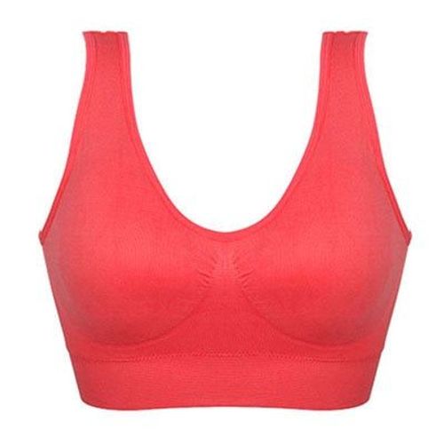 Femmes Sport Bra Fitness Yoga Running Gilet Sous-Vêtements Rembourré Crop Tops 7 Couleurs Pas De Fil Jante Soutien-Gorge Femelle, Rouge Xl
