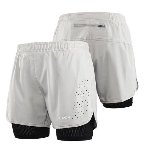 Short De Course 2 En 1 Pour Homme, Noir Xl