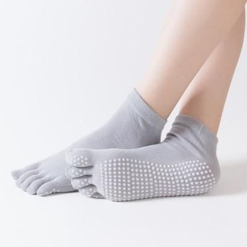 Femmes Anti Slip Élastique Yoga Chaussettes 5 Doigts Toe Ballet Filles Pilates Fitness Gym Sport Coloré, F
