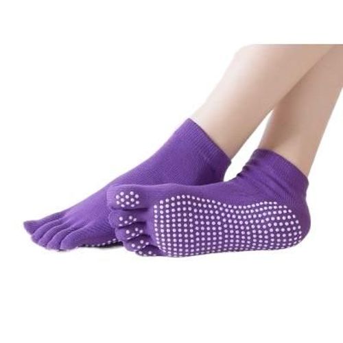 Femmes Anti Slip Élastique Yoga Chaussettes 5 Doigts Toe Ballet Filles Pilates Fitness Gym Sport Coloré, E
