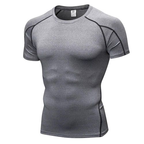Lot De 3 Chemises De Compression À Manches Courtes Pour Hommes, Blanc Noir Xl