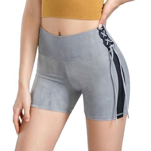 Shorts De Yoga Pour Femmes, Taille Haute Et Extensible, Lumière Gris M