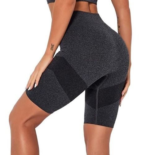 Shorts De Yoga Pour Femmes Taille Haute Fitness Push Up Legging Sans Couture Running Workout Squat Proof Sport, Noir M