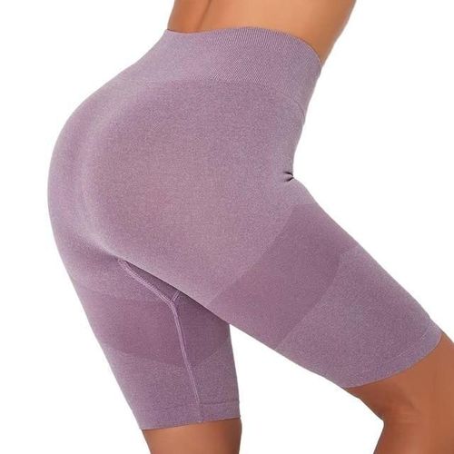 Shorts De Yoga Pour Femmes Taille Haute Fitness Push Up Legging Sans Couture Running Workout Squat Proof Sport, Lumière Mauve L