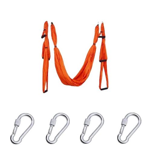 6 Poignées Aériennes Hamac De Yoga Balançoire Volante Dispositif D'exercices De Pilates Anti-Gravité, Bleu