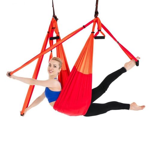 6 Poignées Aériennes Hamac De Yoga Balançoire Volante Dispositif D'exercices De Pilates Anti-Gravité, Atrovirens