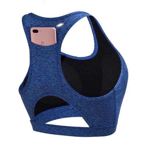 Poche Arrière De Soutien-Gorge De Sport Antichoc De Yoga Soutiens-Gorge De Sport Rembourrés À Dos Nageur, Bleu Xl