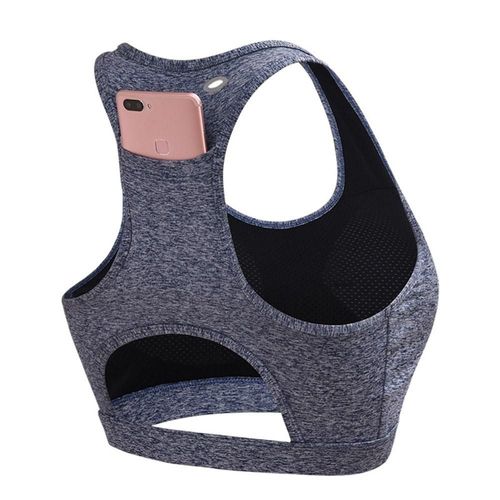 Poche Arrière De Soutien-Gorge De Sport Antichoc De Yoga Soutiens-Gorge De Sport Rembourrés À Dos Nageur, Gris L