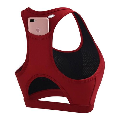 Poche Arrière De Soutien-Gorge De Sport Antichoc De Yoga Soutiens-Gorge De Sport Rembourrés À Dos Nageur, Rouge M