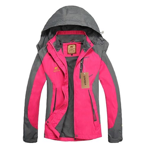 Coupe-Vent Imperméable Sportswear Randonnée En Plein Air, Sports De Cyclisme De Voyage, Manteau À Capuche Amovible, Pour Femmes, Rose Rouge L