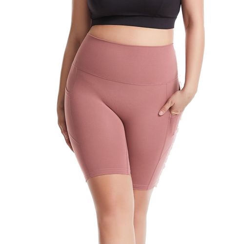 Pantalons De Yoga Pour Femmes Avec Poches Leggings Sportifs Taille Haute, Rose Xl