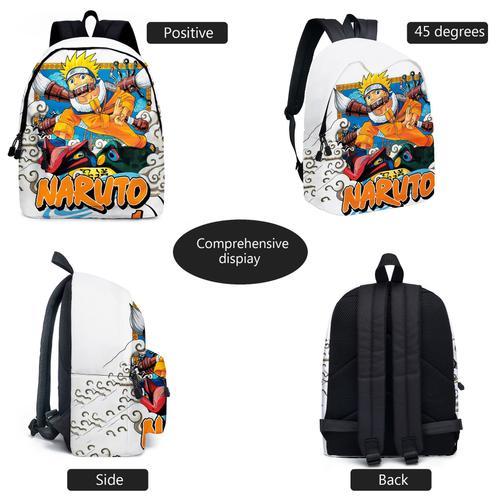 Sac à dos motif dessin animé Naruto, cartable pour garçons et filles, ensemble deux pièces sac à dos Naruto (sac à dos, trousse)