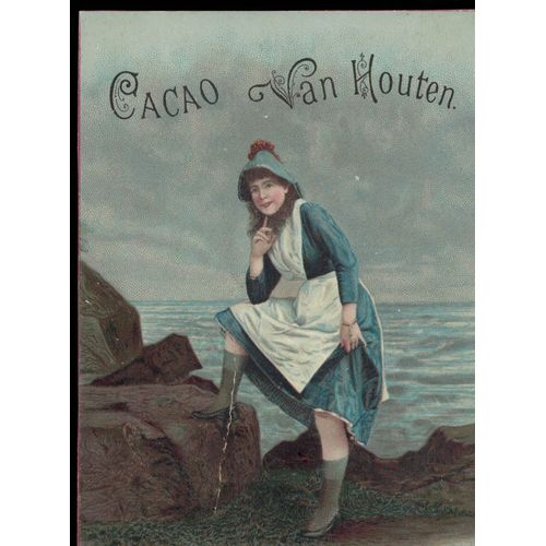 Chromos Cacao Van Houten Femme Bord De Mer - Dim Env 10 X 13 Cm