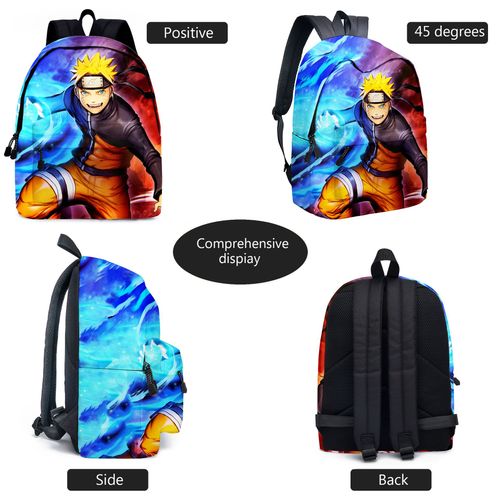 Sac en toile Naruto ensemble deux pièces (sac à dos,trousse ),Sac à dos garçon et fille, sac à dos motif dessin animé Naruto