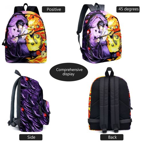 Sac en toile Naruto ensemble deux pièces (sac à dos,trousse ),Sac à dos garçon et fille, sac à dos motif dessin animé Naruto