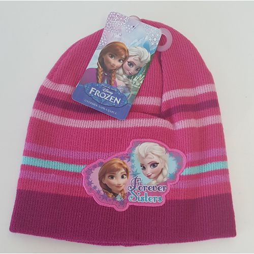Bonnet Enfant Fille / Reine Des Neiges / Avec Les 2 Soeurs Brodees Sur Le Bonnet / 54 Cm / Neuf