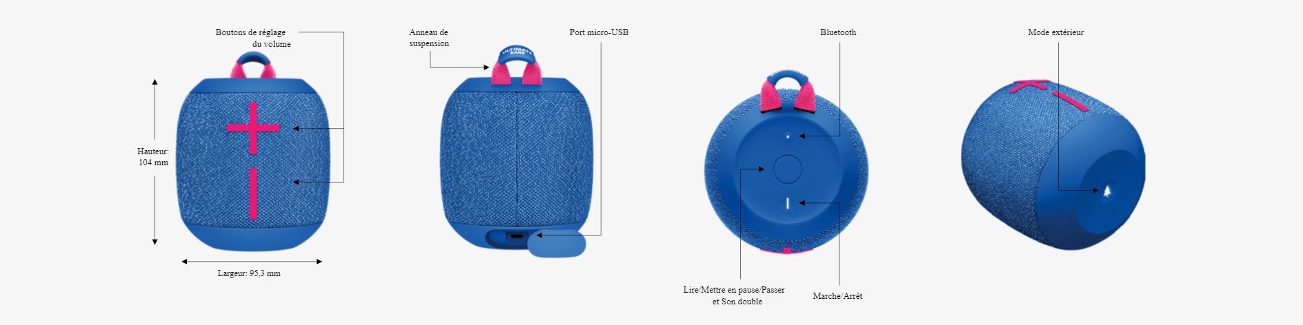 Enceinte Bluetooth sans fil portable ULTIMATE EARS WONDERBOOM 3 Bleu image 1 | Rakuten