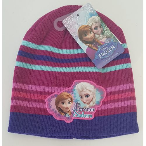 Bonnet Enfant Fille / Reine Des Neiges / Avec Les 2 Soeurs Brodees Sur Le Bonnet / 52 Cm / Neuf
