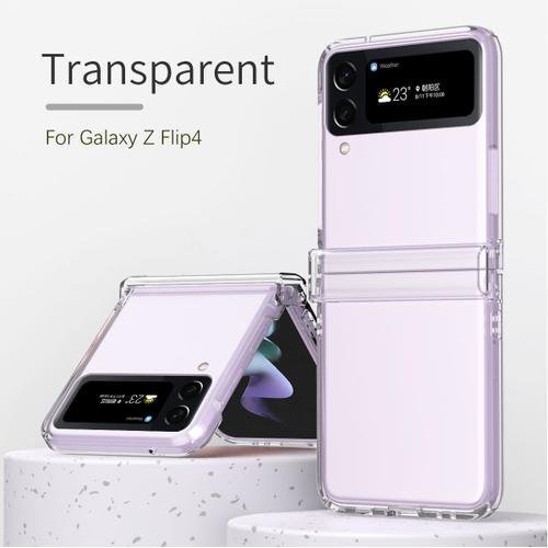 Coque Samsung Galaxy Z Flip 4,Coque Samsung Galaxy Z Flip 4 Résistante Aux Chocs,Etui Pour Telephone A Ecran Pliant Samsung Galaxy Z Flip 4,Transparent