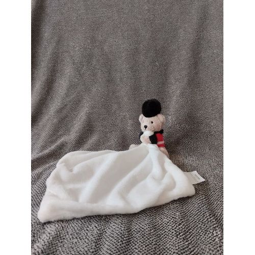 Doudou Semi Plat Ours Brun - The Little White Company - Peluche Garde Anglais - Mouchoir