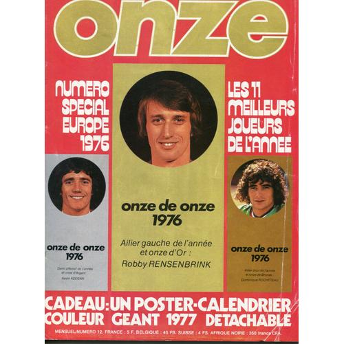 Onze N°12 Année 1976 Numero Special Europe 1976