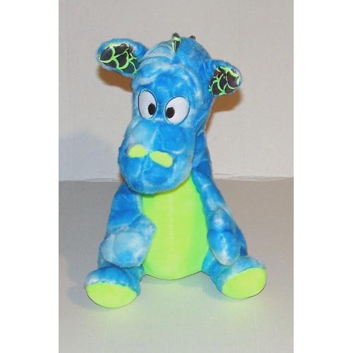 Peluche Dragon Aile Bleu Vert Toy Compagny - Doudou Dragon Assis 30 Cm