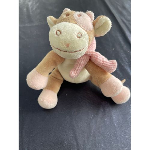 Doudou Peluche Vache Noukie ¿S Écharpe Rose Petit Model