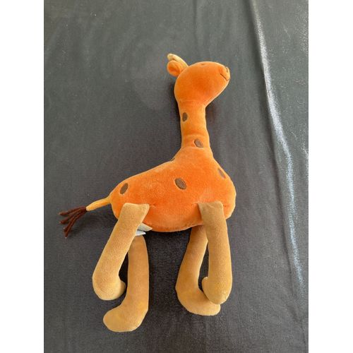 Doudou Peluche Girafe Jacadi Orange Et Marron