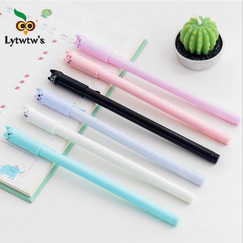 Stylo Gel Chat Mignon En Plastique, 12 Pièces, Fournitures Scolaires Et De Bureau, Poignées De Papeterie, Cadeau Créatif