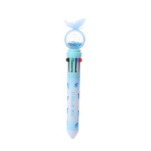 Stylo À Bille Créatif 10 Couleurs 0.5mm, Stylo À Bille À Paillettes De Dessin Animé, Stylo À Bille Papillon Pour Signature D'étude, Fournitures Scolaires Et De Bureau