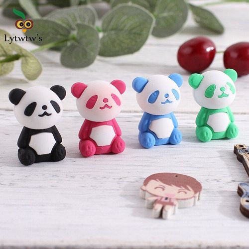 Gomme À Crayon Panda Dessin Animé Mignon Kawaii, 1 Pièce, Fournitures De Papeterie Scolaire Et De Bureau, Nouveauté Pour Enfants, Joli Animal Mignon