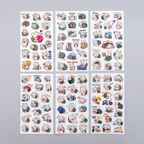 Autocollants Chat Pêche Rose Pour Enfants, Étiquette Scrapbook, Dessin Animé Mignon Kawaii, Papeterie Pour Journal Intime, Bureau Et École, 6 Pièces/Ensemble