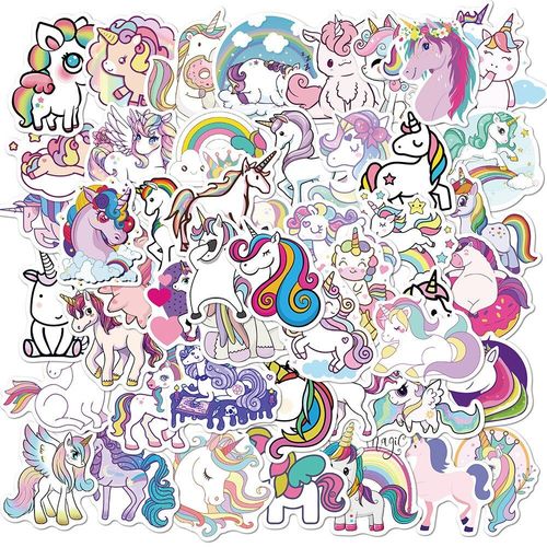 Autocollants Licorne Motif Dessin Animé, Étiquette Étanche, Graffiti Mignon, Pour Bricolage, Bagages, Notebook, Ordinateur Portable, Papeterie De Guitare, 50 Pièces