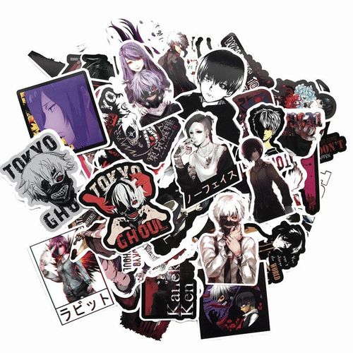 Autocollants De Dessin Animé Tokyo Ghoul, Étiquette De Papeterie, Jouet, Étanche, Graffiti De Moto, Valise De Skateboard, Ordinateur Portable, Paquet De 10