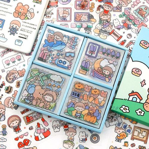 Autocollant Château Crème Lapin, Étiquette Étanche, Balle, Animal De Compagnie, Boîte Cadeau, Joli, Compte À Main, Bouilloire, N ° 2
