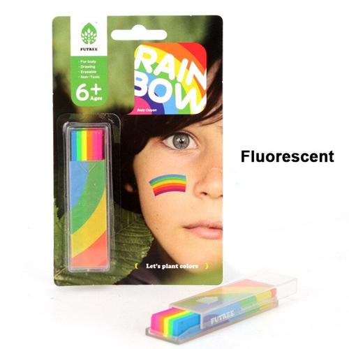 Bâton De Peinture Arc-En-Ciel Fluorescent Pour Enfants, Stylo De Sécurité Pour Corps Coloré, Tatouage Sauvage, Camouflage, Jeux De Fête, Papeterie, Jouet Cadeau Pour Enfants