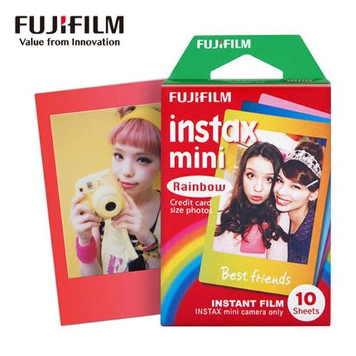 Instax Mini 9, 10 feuilles de papier Photo instantané, arc-en-ciel Fuji Mini 11 8 7s 7 50i 90 25 dw Share SP-1 caméras