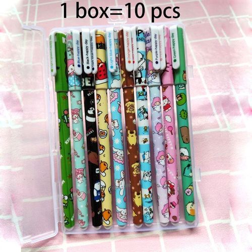 Stylo Gel 10 Couleurs Chien Chat, 50 Pièces/Lot, Kawaii, Créatif, Peinture Animale, Surligneur, Cadeau Promotionnel, Papeterie Fournitures Scolaires