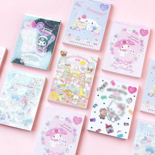 Bloc-Notes Kawaii Avec Stickers Chat, 6 Pièces/Lot, Étiquette Autocollante, Papeterie, Fournitures Scolaires