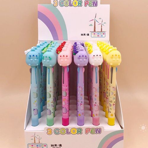 Stylo À Bille Molang Lapin 3 Couleurs, 36 Pièces/Lot, Mignon, Boule De Fruits, Fournitures D'écriture Scolaires Et De Bureau, Papeterie Cadeau