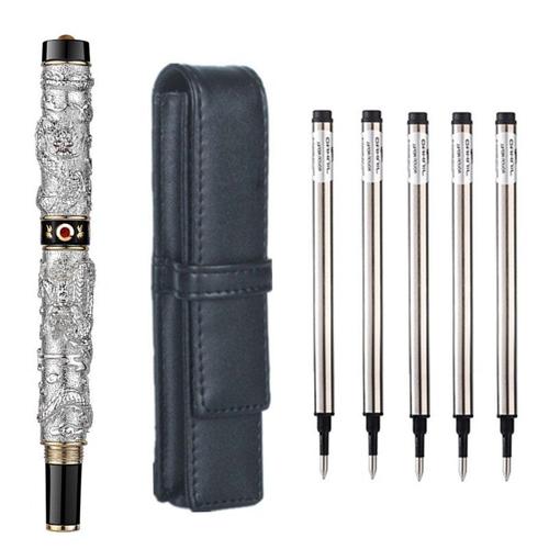 Stylo À Bille Dragon Vintage En Métal, Stylo À Signature, Fournitures De Bureau, Stylo À Plume De 0.7mm, Sac Cadeau, Ensemble De Matériel Escolar