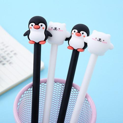 Stylo Gel Pingouin Ours Polaire 0.5mm, 36 Pièces/Lot, Mignon Kawaii, Stylo À Encre Noire, Papeterie Fournitures Scolaires Et De Bureau